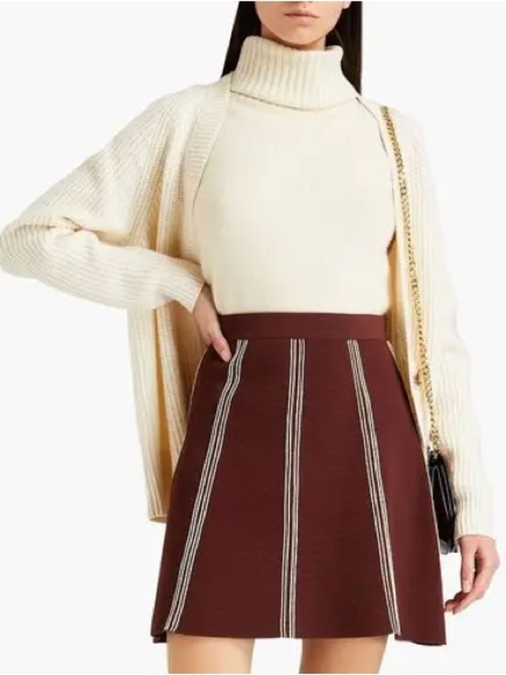 Sandro Embroidered knit Jersey Skirt
